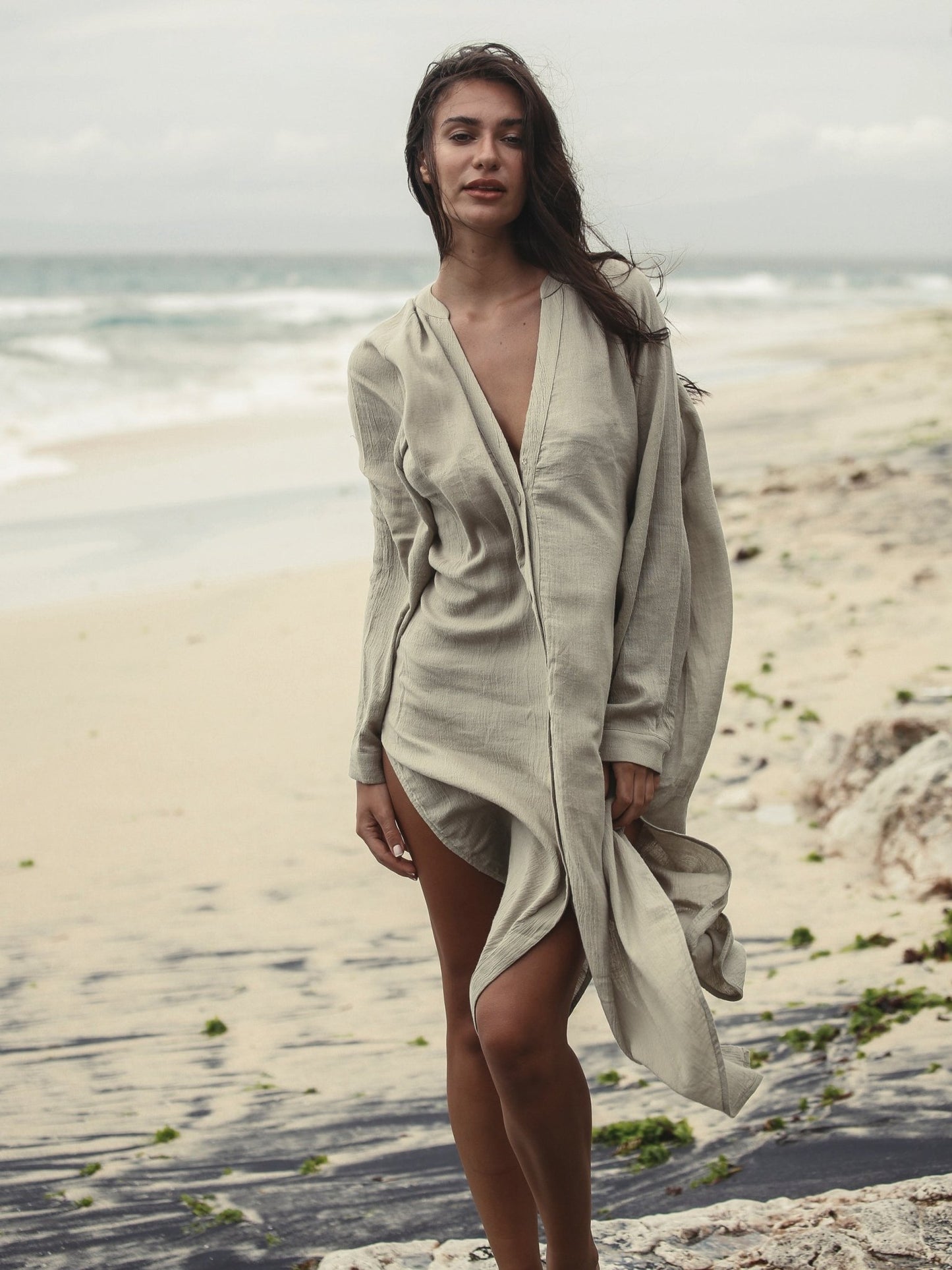 Terra Shirt Dress - Khaki Green - Mack & Harvie