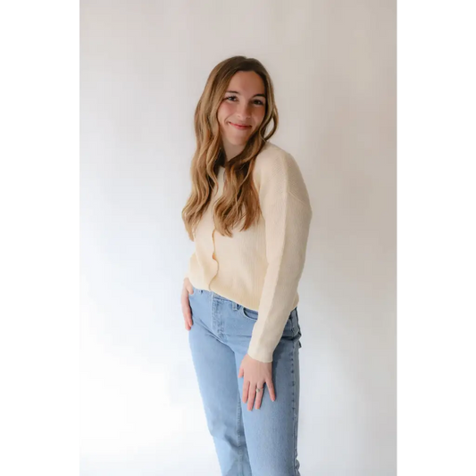 Annie Cardigan Sweater in Apricot