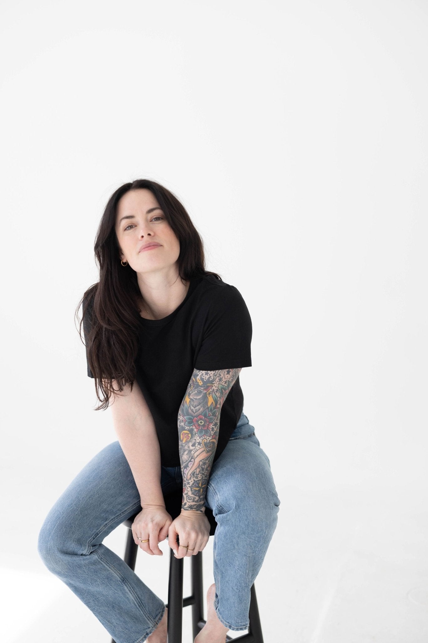 The Mom Crop in Jet Black - Mack & Harvie