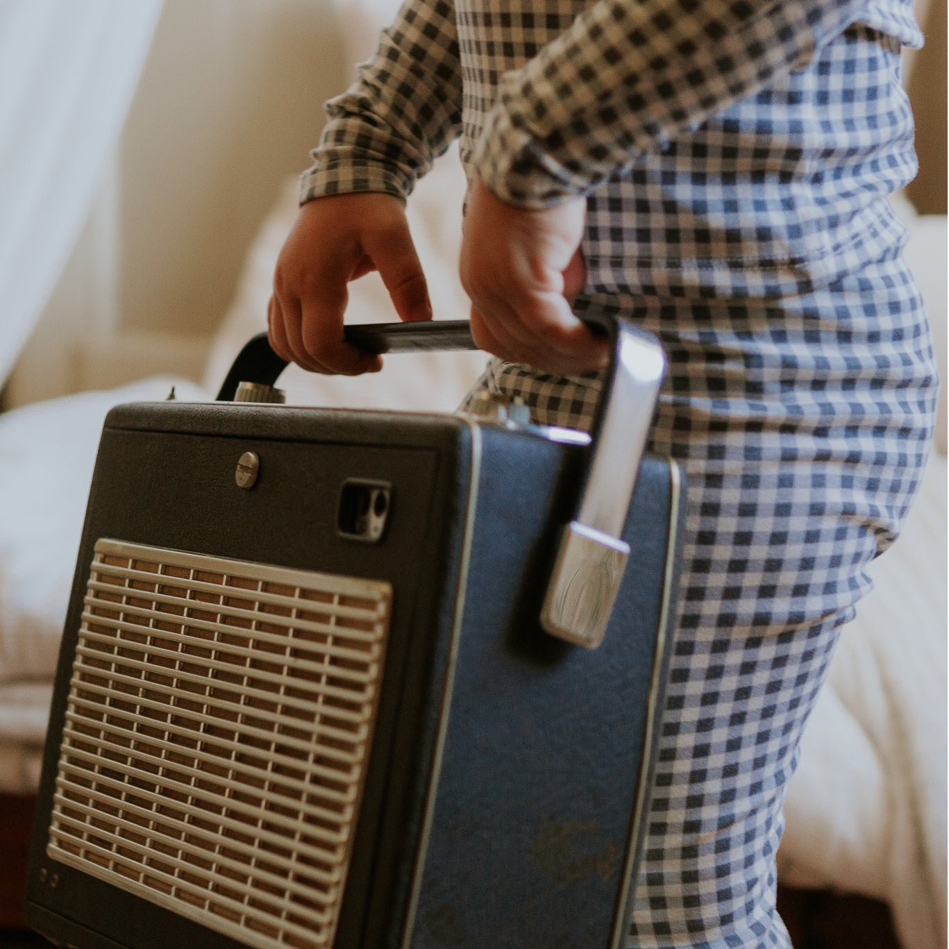 The Printed Romper - Steel Gingham - Mack & Harvie