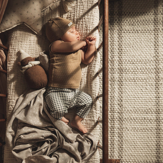 The Printed Snap Romper - Golden Dot - Mack & Harvie