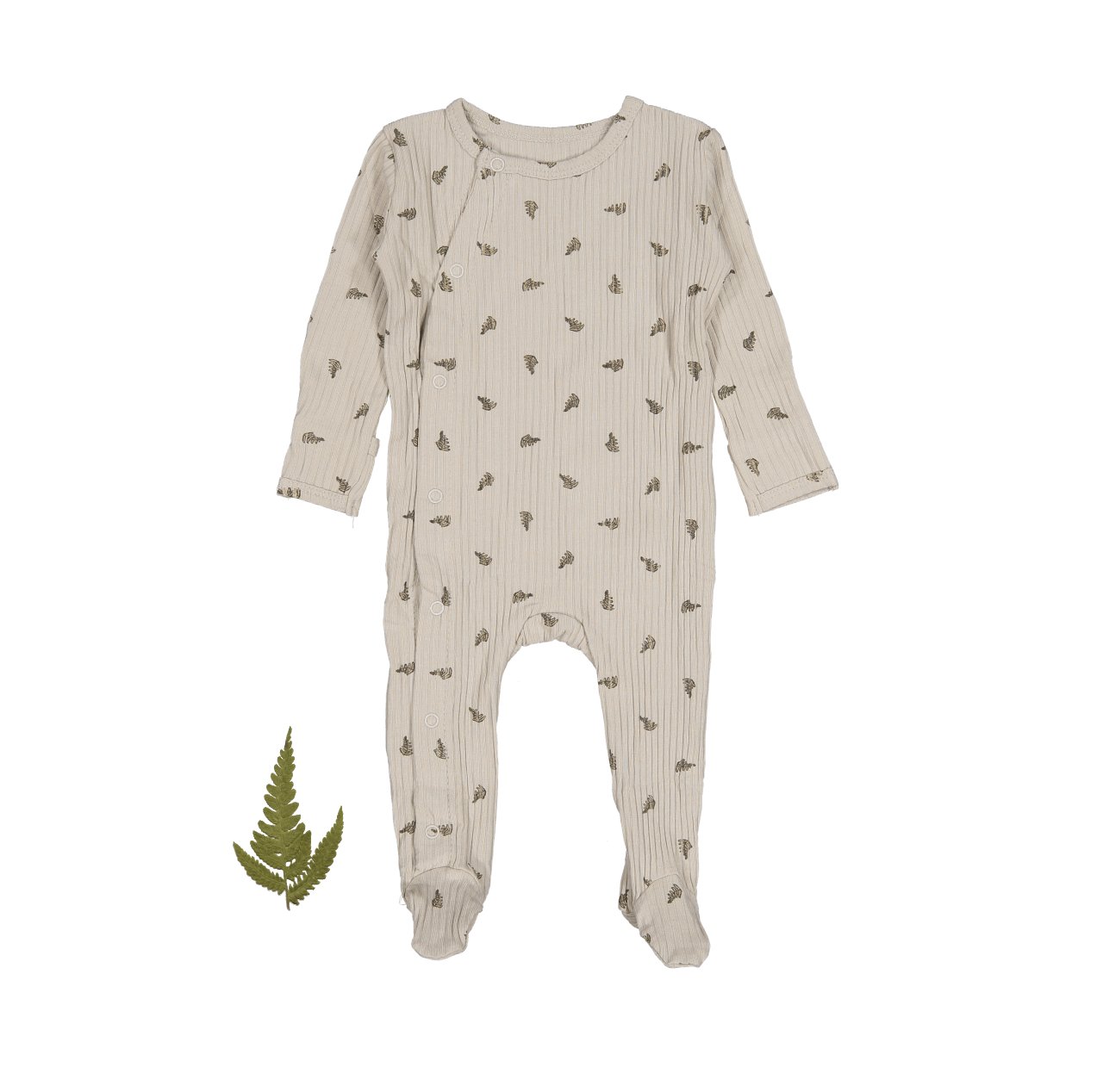 The Printed Snap Romper - Sand Leaf - Mack & Harvie