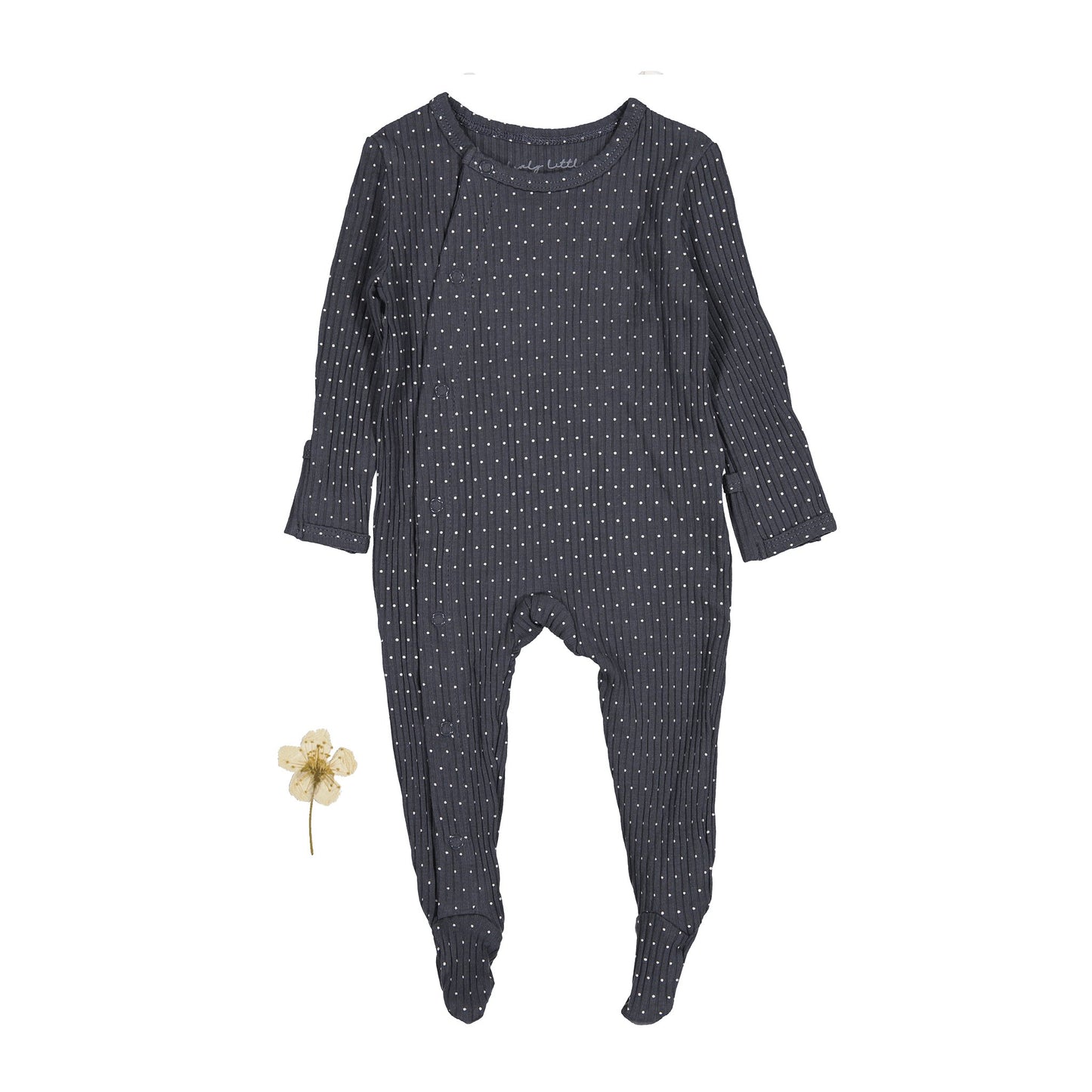 The Printed Snap Romper - Steel Dot - Mack & Harvie
