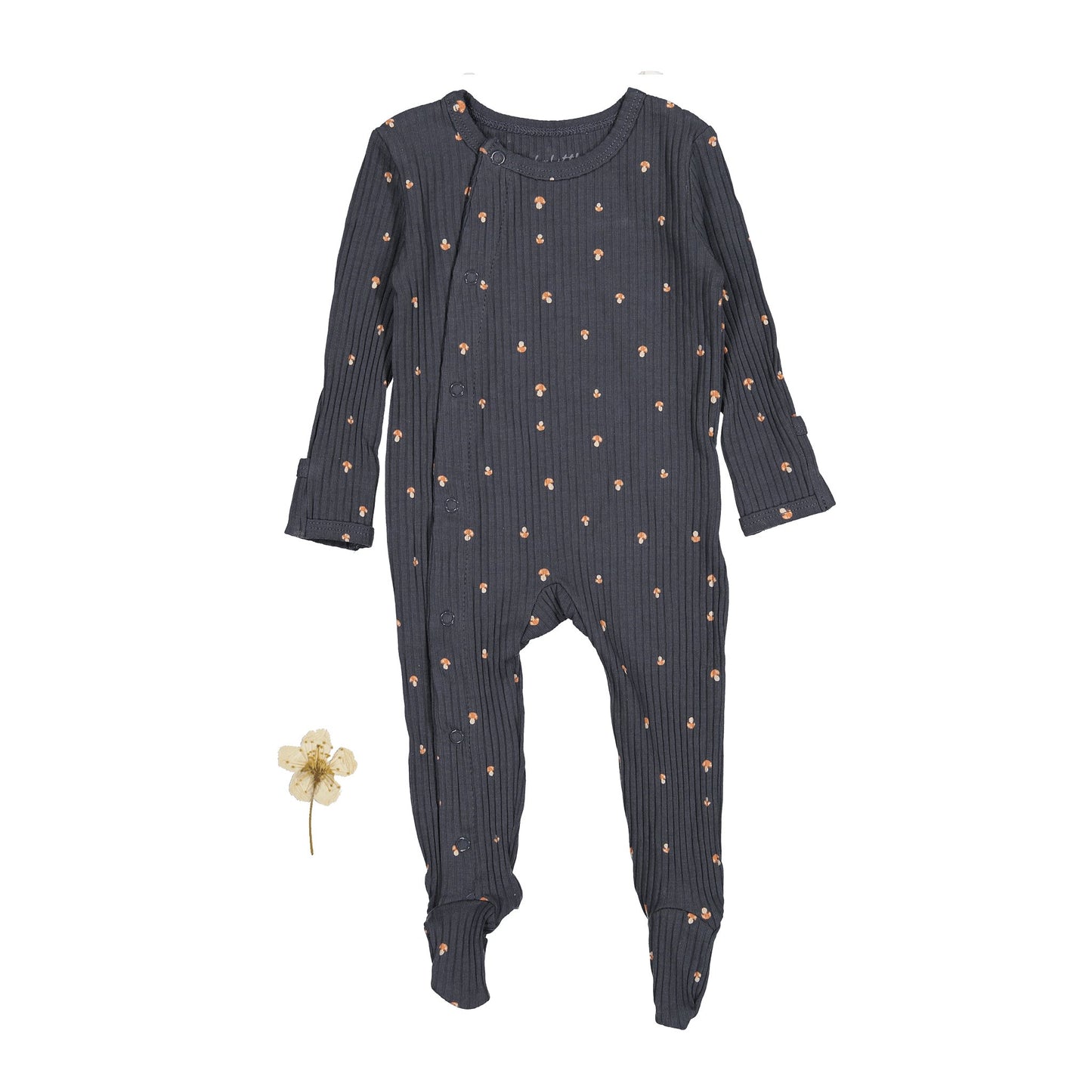 The Printed Snap Romper - Steel Mushroom - Mack & Harvie