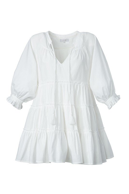 Tiered mini dress with tassel - Mack & Harvie