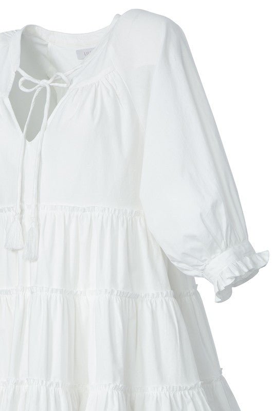 Tiered mini dress with tassel - Mack & Harvie