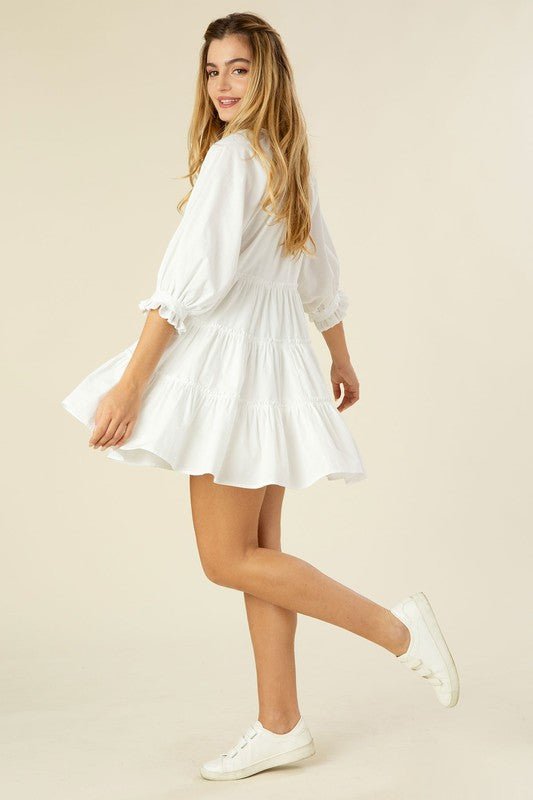 Tiered mini dress with tassel - Mack & Harvie