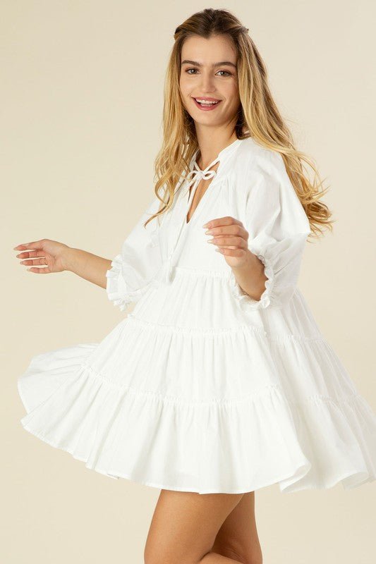Tiered mini dress with tassel - Mack & Harvie