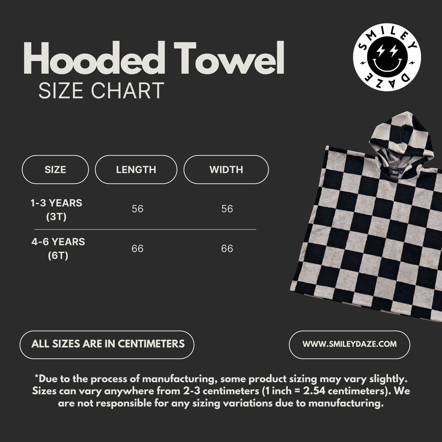 DRY DAZE AHEAD • CHECKERED HOODED TOWEL