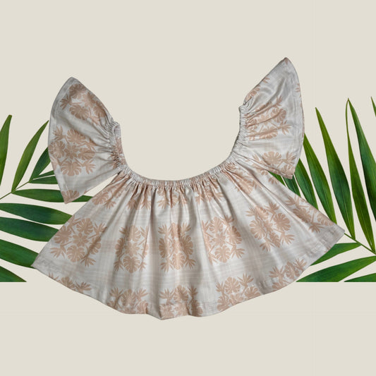 Tropical Cream Palaka Baby Doll Top