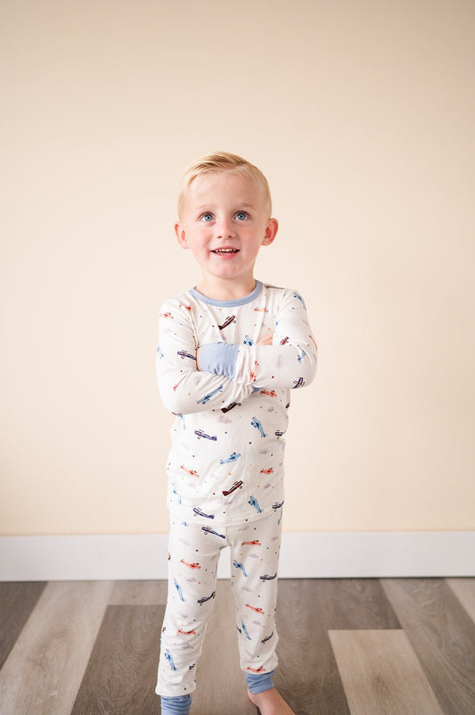 Two - Piece Pajama Set - Vintage Airplane - Mack & Harvie