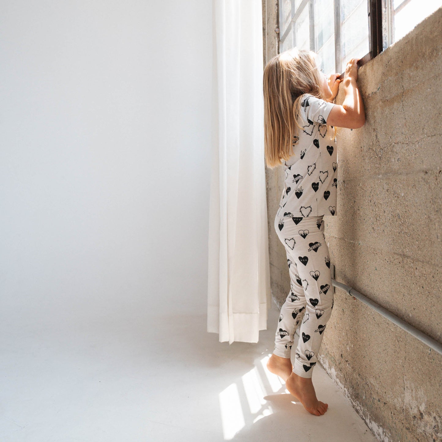Tattoo Heart Heather Grey | Bamboo Viscose Two Piece Set