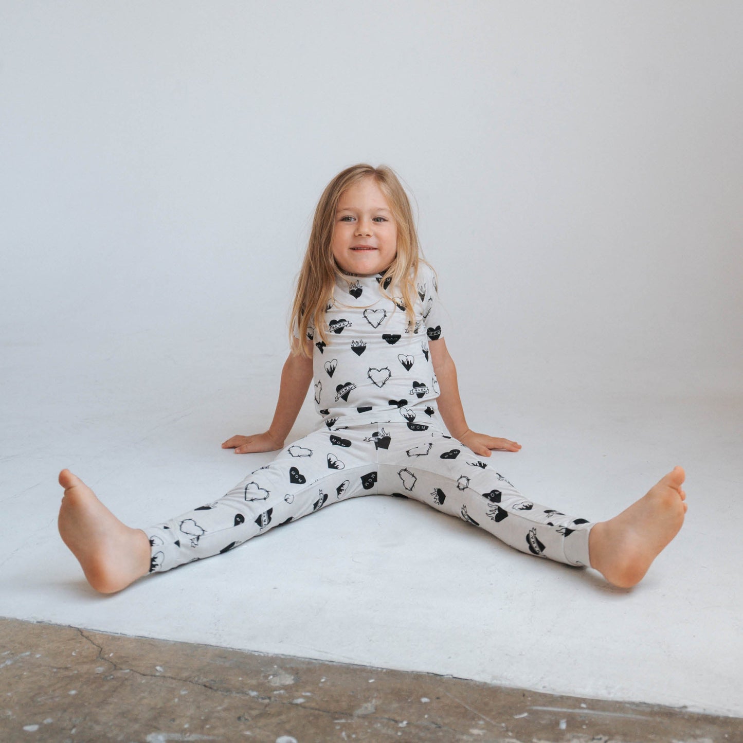 Tattoo Heart Heather Grey | Bamboo Viscose Two Piece Set