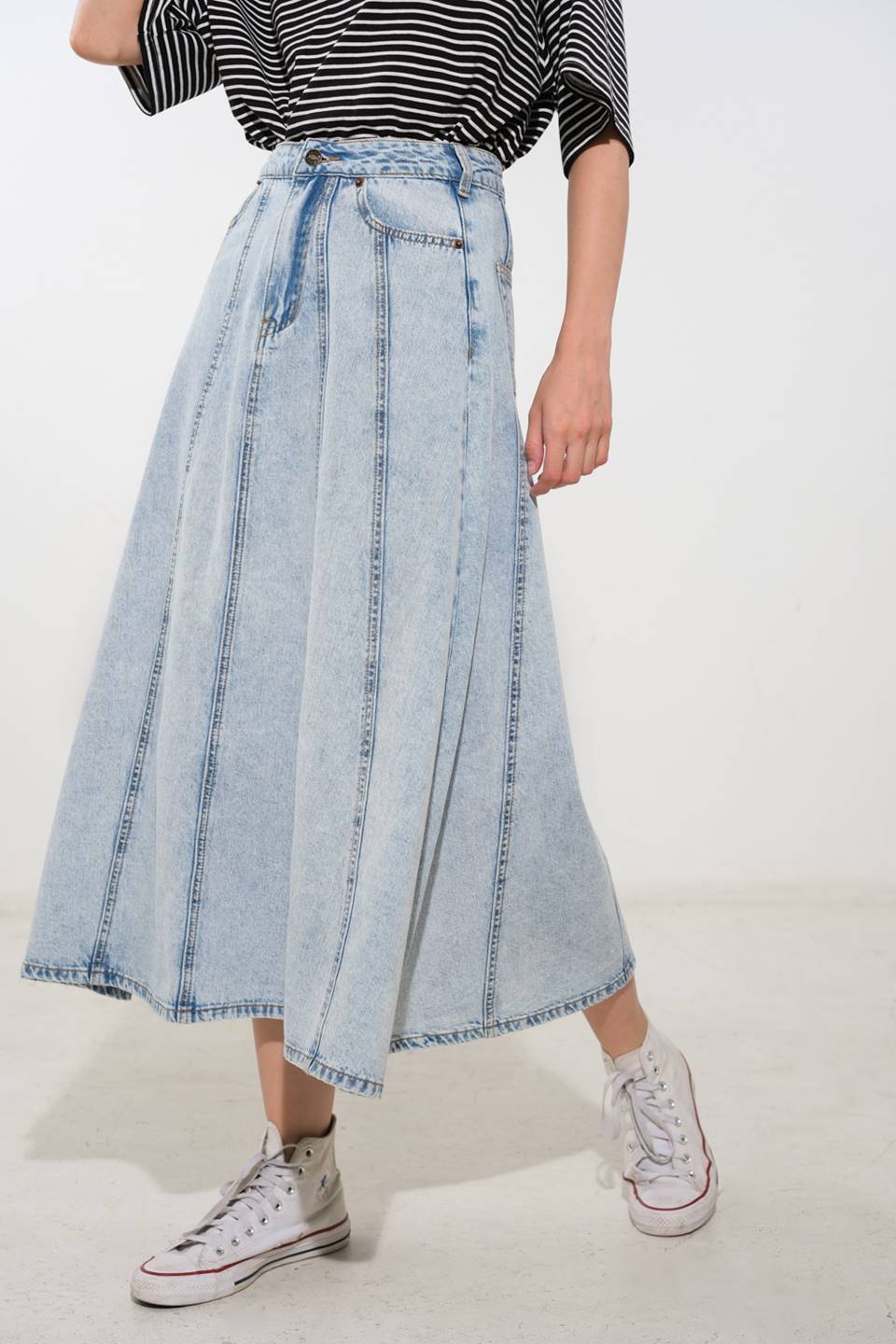 URBAN COWGIRL DENIM MIDI SKIRT - Mack & Harvie