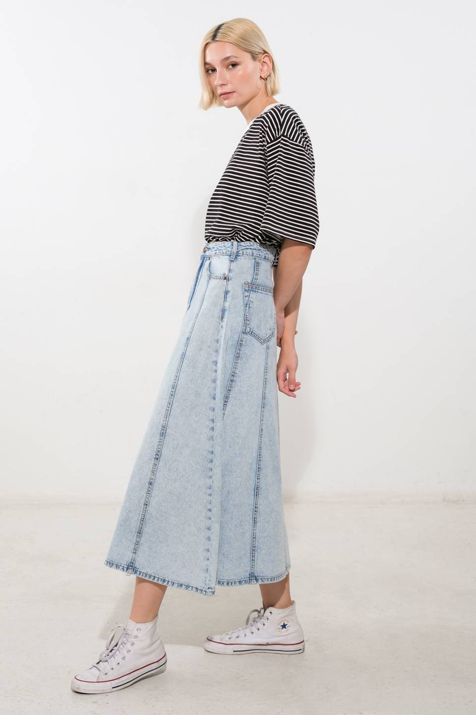 URBAN COWGIRL DENIM MIDI SKIRT - Mack & Harvie