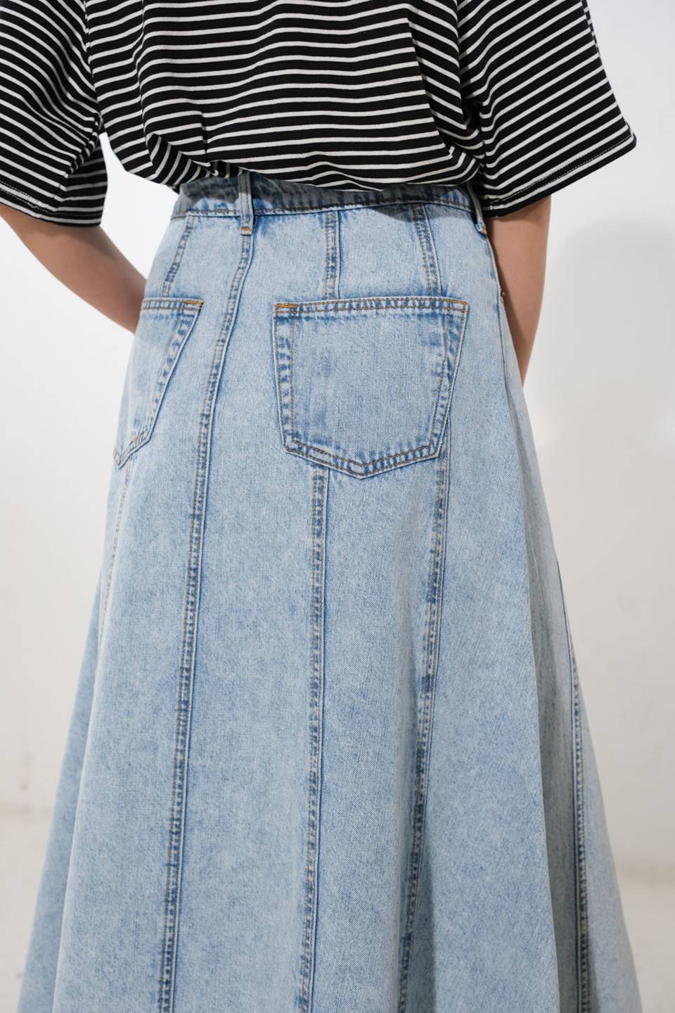 URBAN COWGIRL DENIM MIDI SKIRT - Mack & Harvie