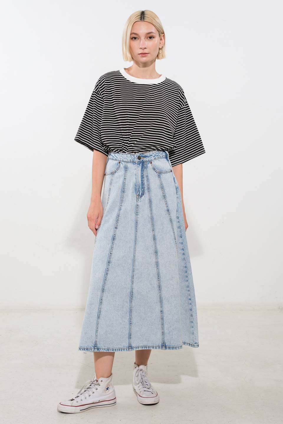 URBAN COWGIRL DENIM MIDI SKIRT - Mack & Harvie