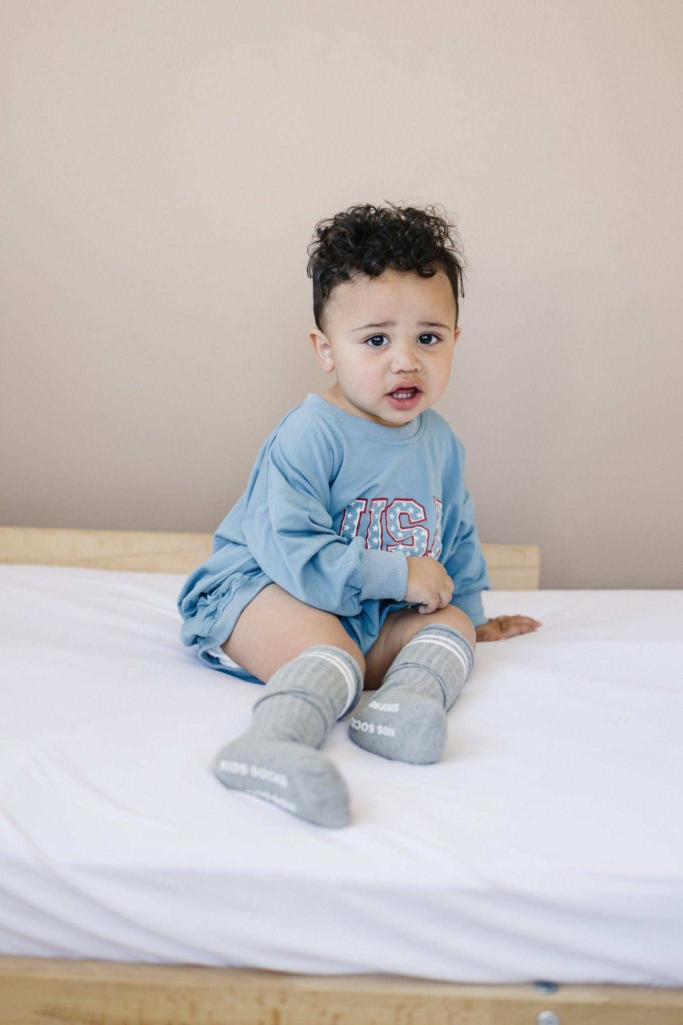 USA Star Bamboo Sweatshirt Romper