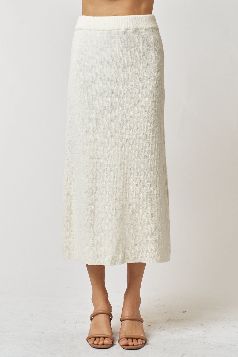 V-Neck Sweater Top and Maxi Skirt Set - Mack & Harvie
