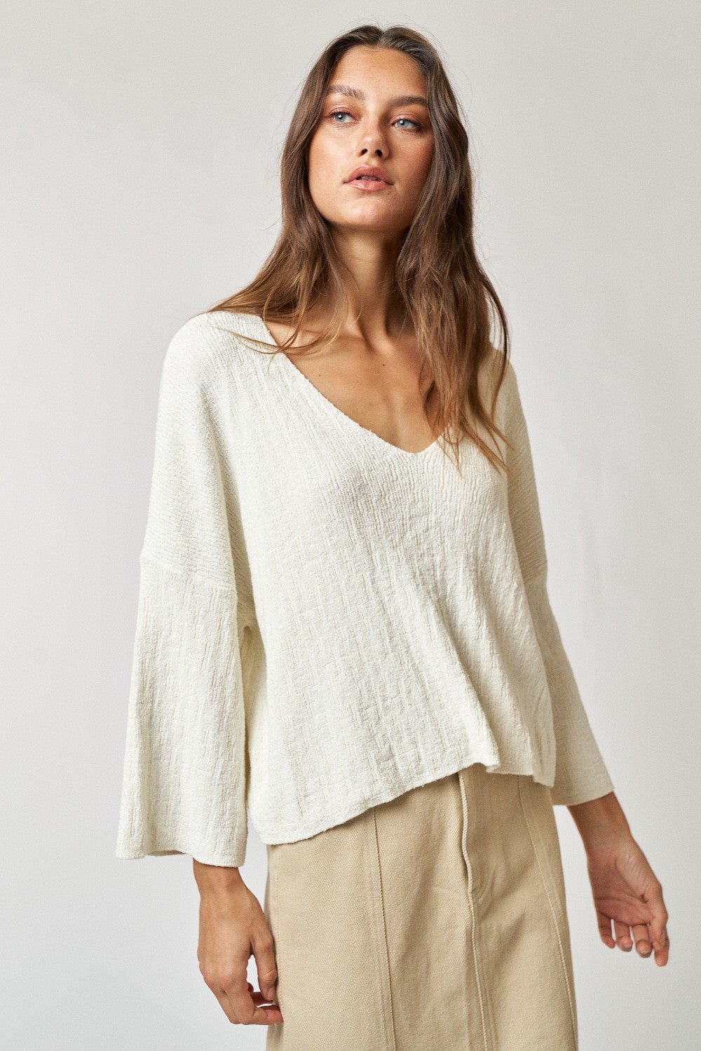 V-Neck Sweater Top and Maxi Skirt Set - Mack & Harvie
