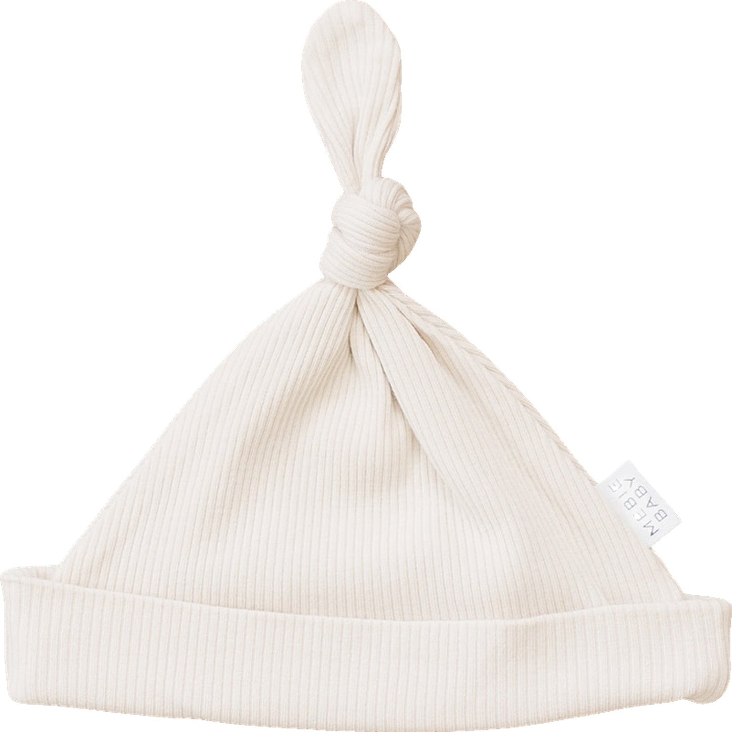 Vanilla Organic Ribbed Newborn Knot Hat - Mack & Harvie