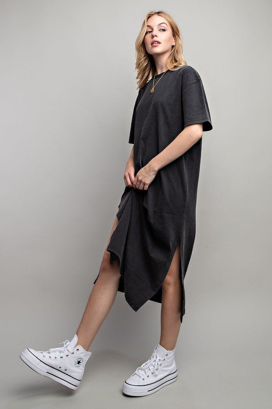 VENTED HEAVY COTTON WASHED DRESS - Mack & Harvie