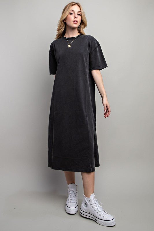 VENTED HEAVY COTTON WASHED DRESS - Mack & Harvie