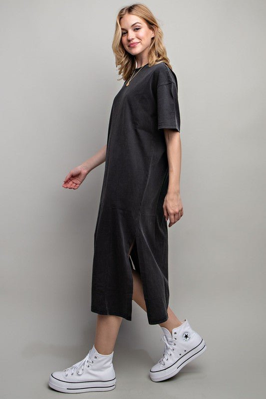 VENTED HEAVY COTTON WASHED DRESS - Mack & Harvie