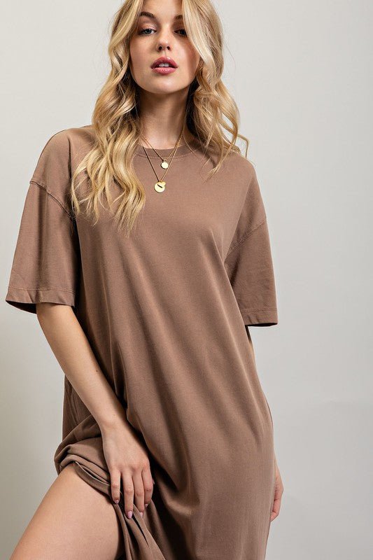 VENTED HEAVY COTTON WASHED DRESS - Mack & Harvie