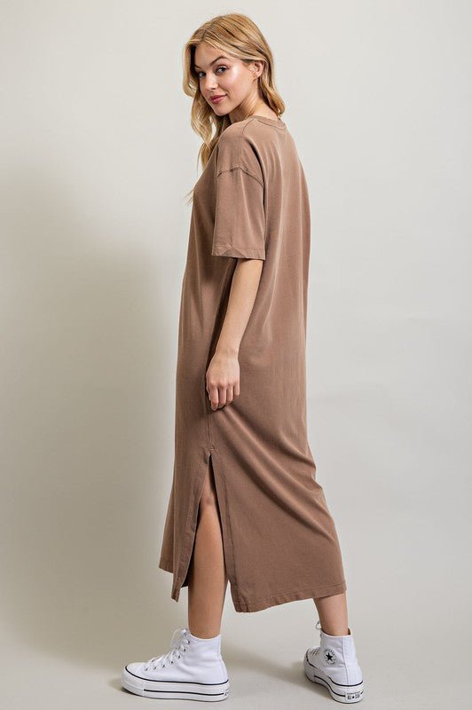 VENTED HEAVY COTTON WASHED DRESS - Mack & Harvie