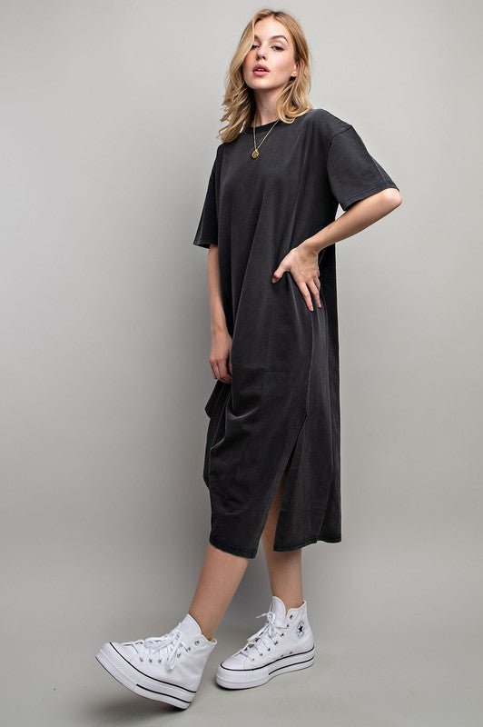 VENTED HEAVY COTTON WASHED DRESS - Mack & Harvie