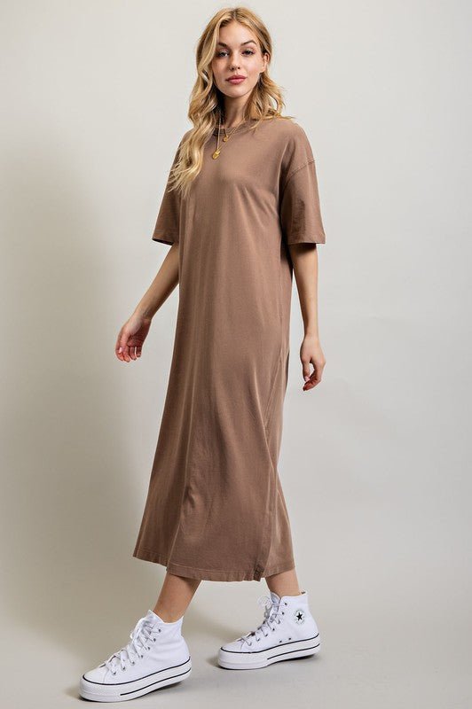 VENTED HEAVY COTTON WASHED DRESS - Mack & Harvie