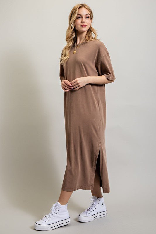 VENTED HEAVY COTTON WASHED DRESS - Mack & Harvie