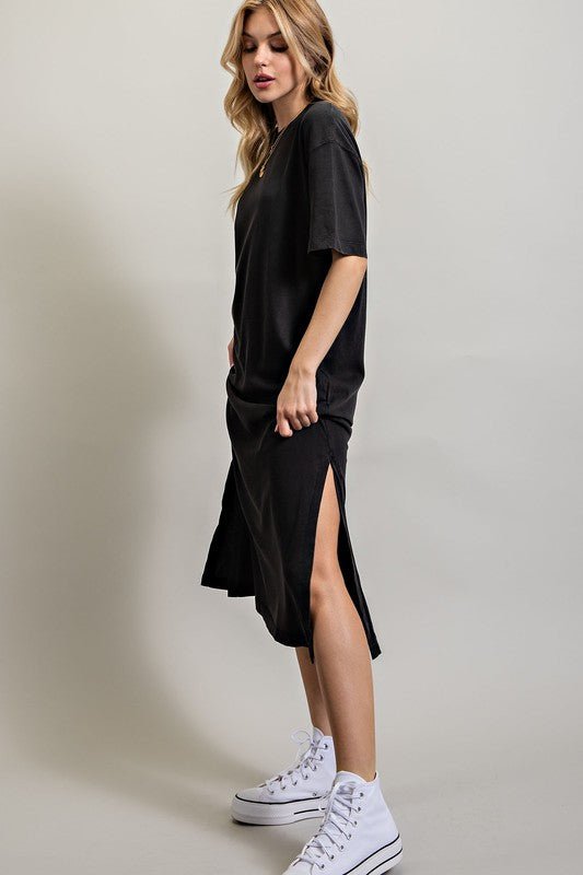 VENTED HEAVY COTTON WASHED DRESS - Mack & Harvie