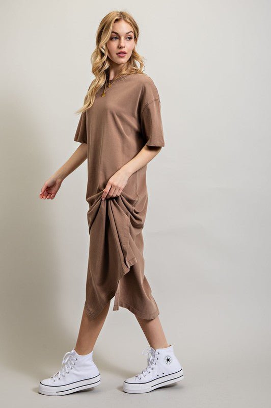 VENTED HEAVY COTTON WASHED DRESS - Mack & Harvie
