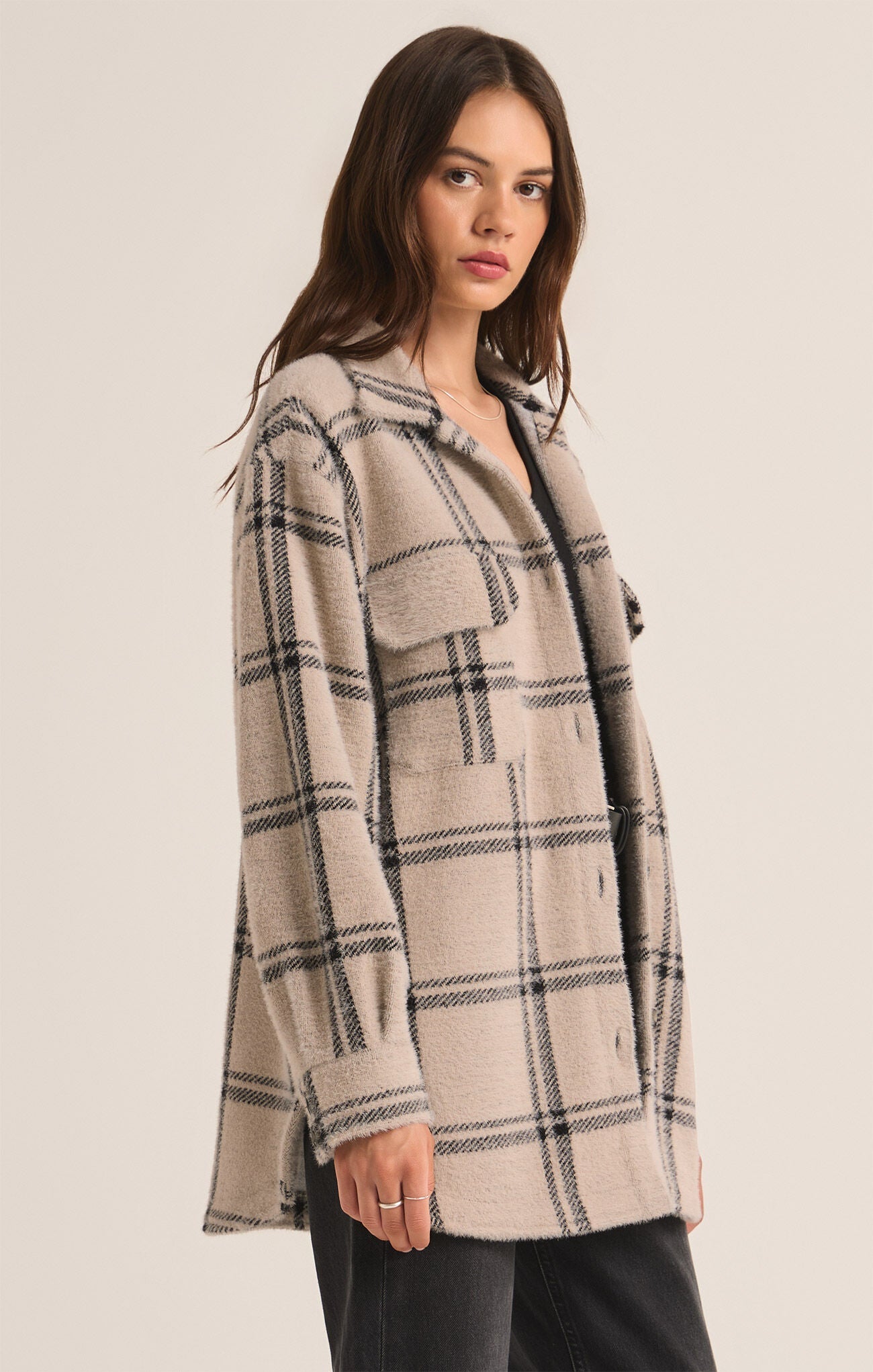 PLAID TUCKER SHIRT JACKET