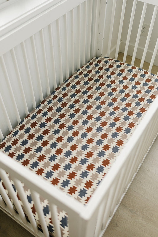 Western Aztec Muslin Crib Sheet - Mack & Harvie
