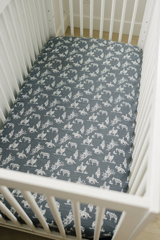 Wild West Muslin Crib Sheet - Mack & Harvie