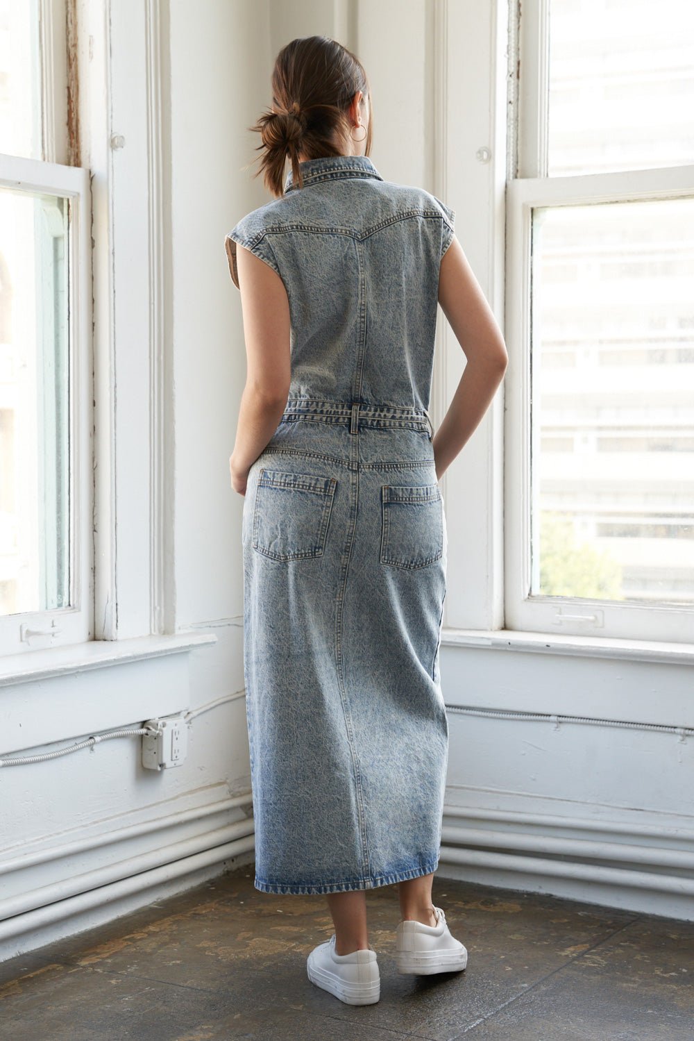 WILDFLOWER WHIMSY DENIM MIDI DRESS - Mack & Harvie