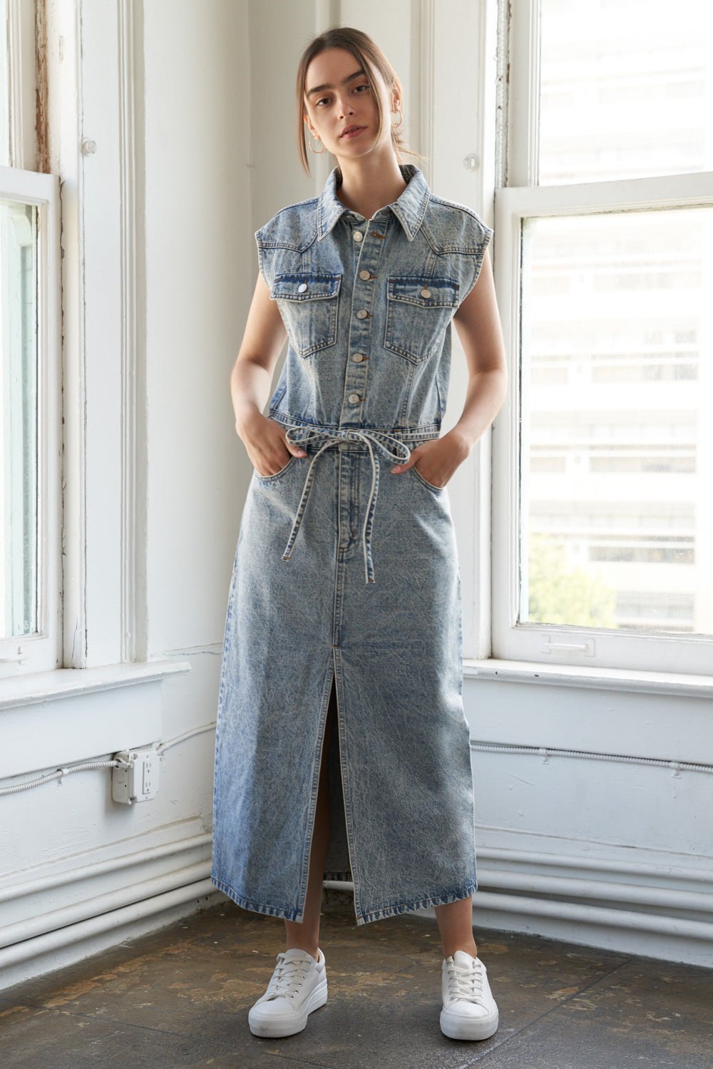 WILDFLOWER WHIMSY DENIM MIDI DRESS - Mack & Harvie