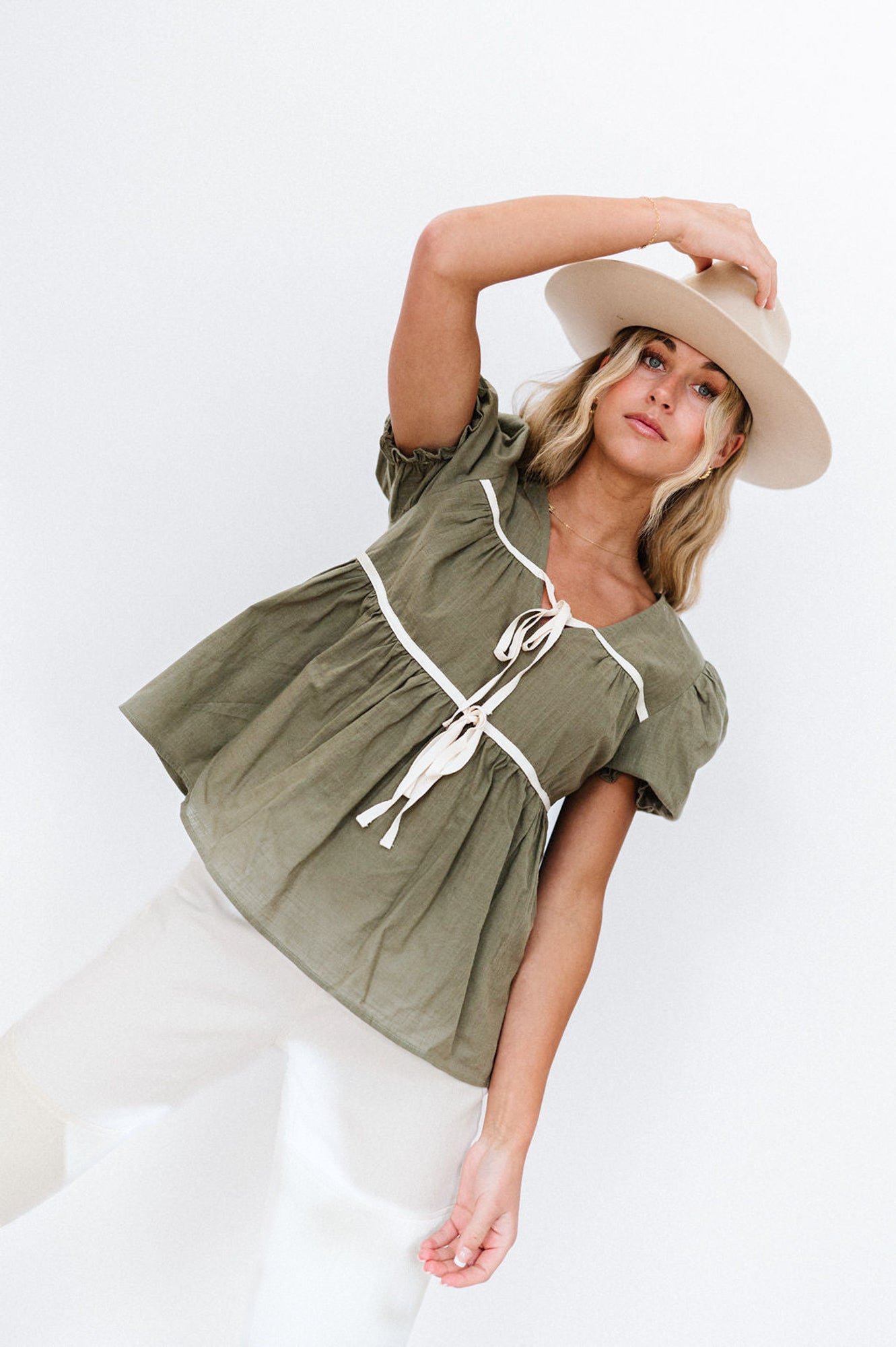 Winny Top in Olive - Mack & Harvie