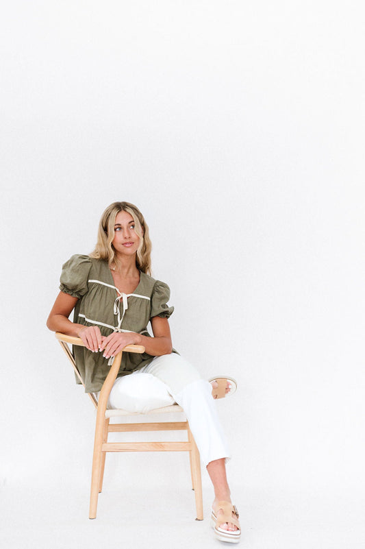 Winny Top in Olive - Mack & Harvie