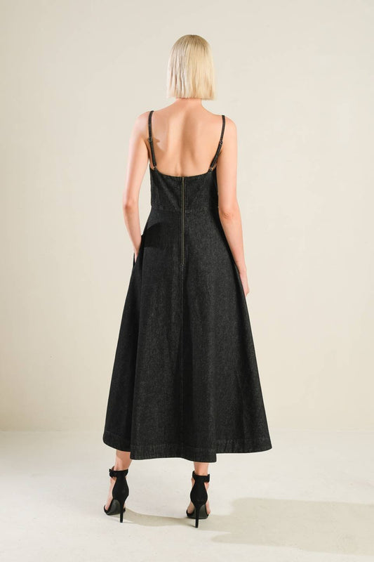 YOU ARE MY SUNSHINE DENIM MIDI DRESS - Mack & Harvie