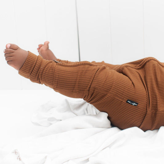 ZIP ROMPER - Bark Ribbed - Mack & Harvie