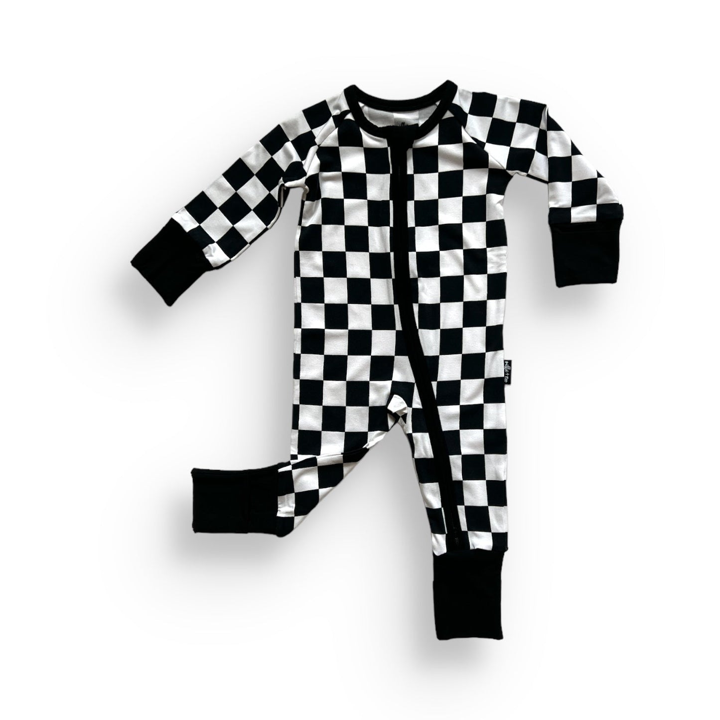 ZIP ROMPER - B+W Checkered - Mack & Harvie