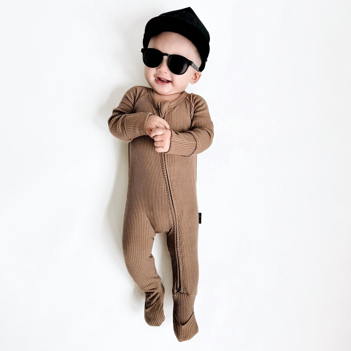 ZIP ROMPER - Mocha Ribbed - Mack & Harvie