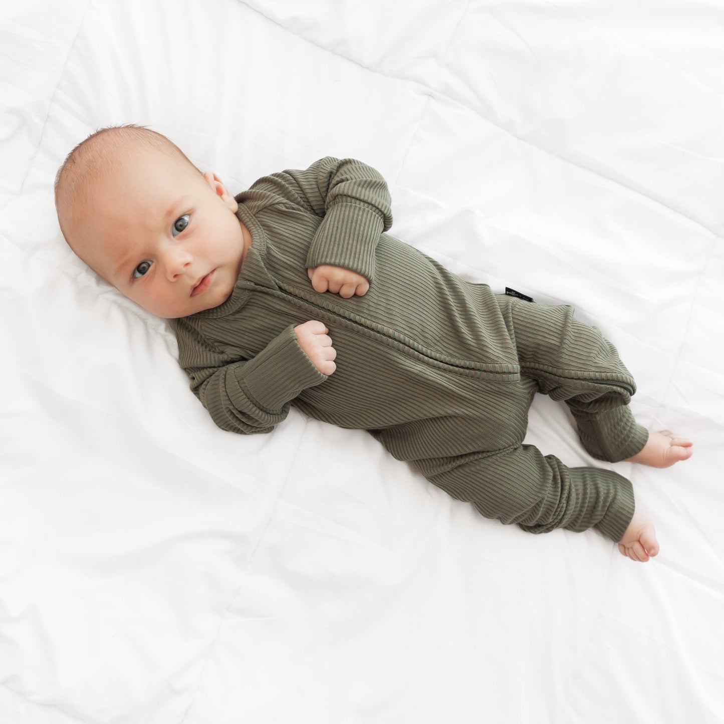 ZIP ROMPER - Moss Ribbed - Mack & Harvie