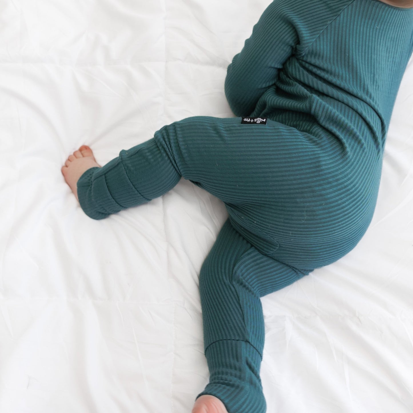 ZIP ROMPER - Peacock Ribbed - Mack & Harvie
