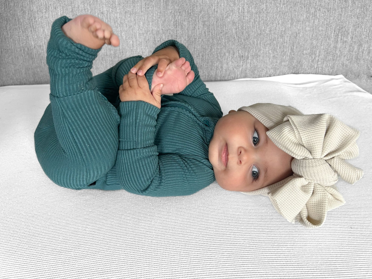 ZIP ROMPER - Peacock Ribbed - Mack & Harvie