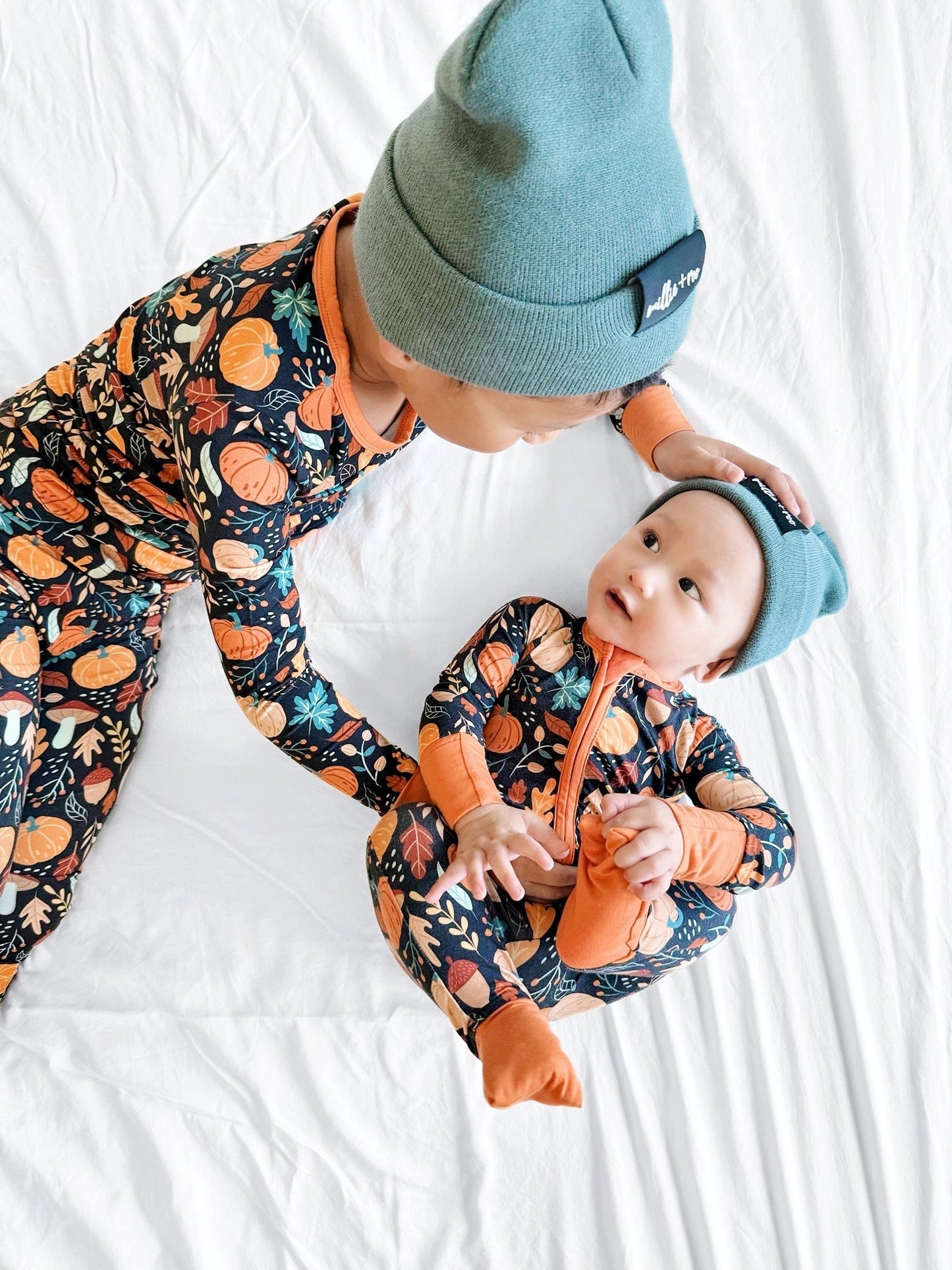 ZIP ROMPER - Pumpkin Leaves - Mack & Harvie